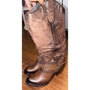 Cuadra Genuine Leather Wester Tall Boot Size 9 Women, New Without Box